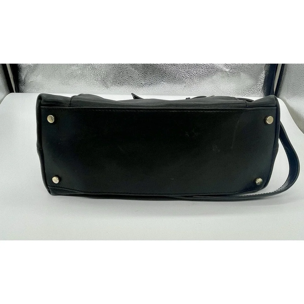 Kate Spade Hampton Purse Leather Satchel Shoulder Bag‎ Black Modern Casual